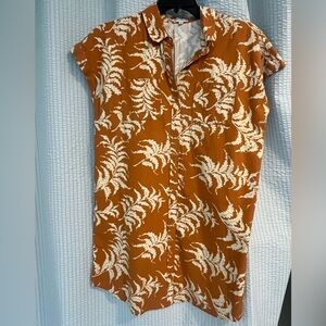 Wonderly Terracotta and Cream Patterned Dress